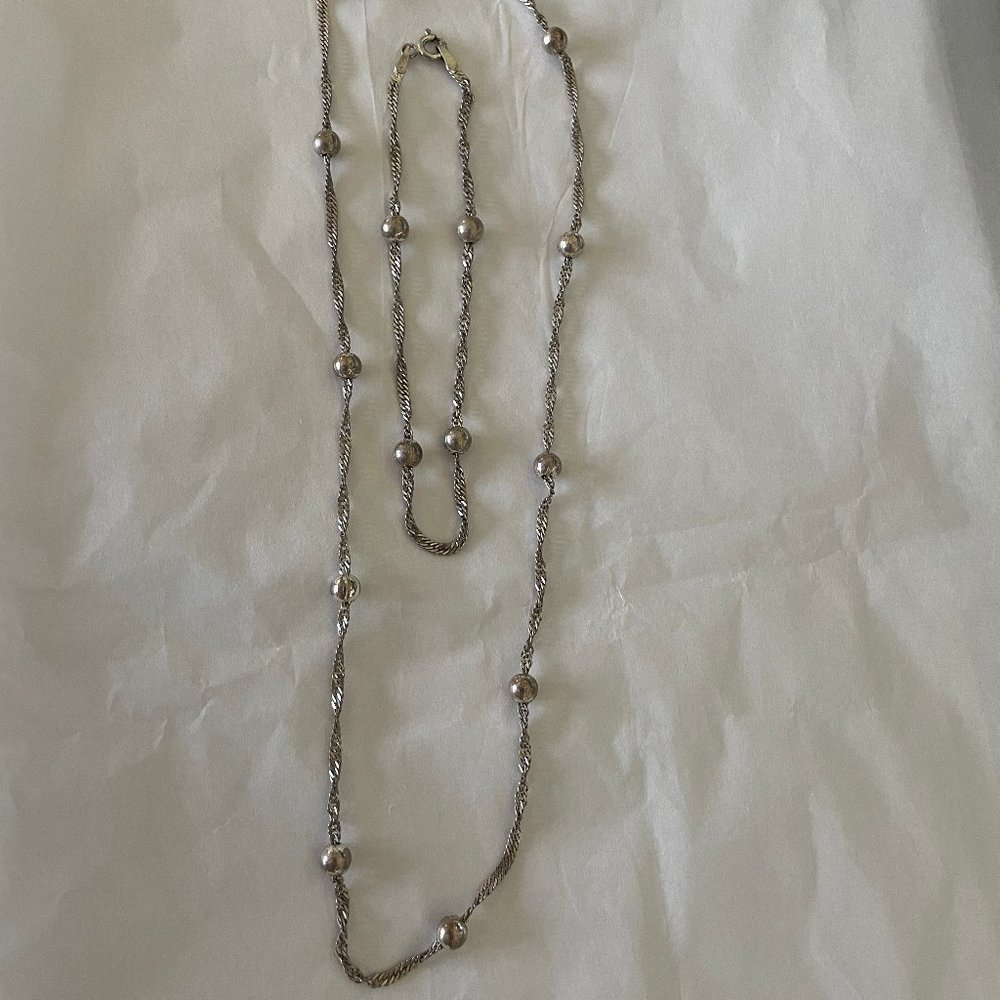 antique silver necklace & bracelet